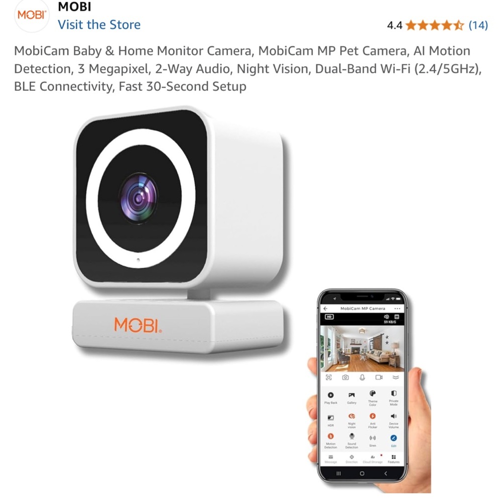 MobiCam MP Baby Home Pet Camera System